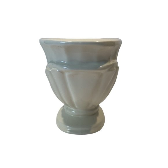 Vintage Haeger Oval Footed Planter 709-36 Cream Glossy Vase 1997 - Picture 2 of 9